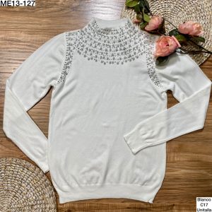 Sueter perlas blanco