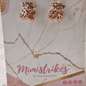 Aretes Osito oro rosa