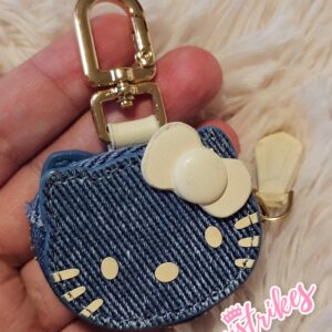 Llavero Hello kitty cabecita mezclilla