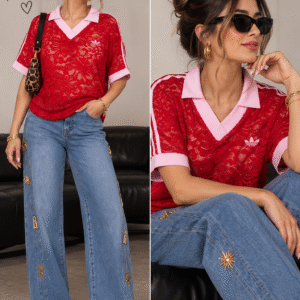 Playera tipo Polo encaje unitalla